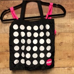PINK Nylon Polka Dot Bag